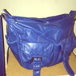 Large royal blue crossbody purse